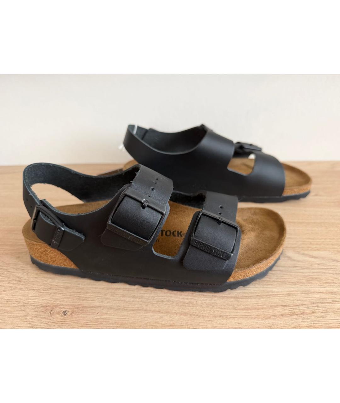 BIRKENSTOCK Черные кожаные сандалии, фото 9