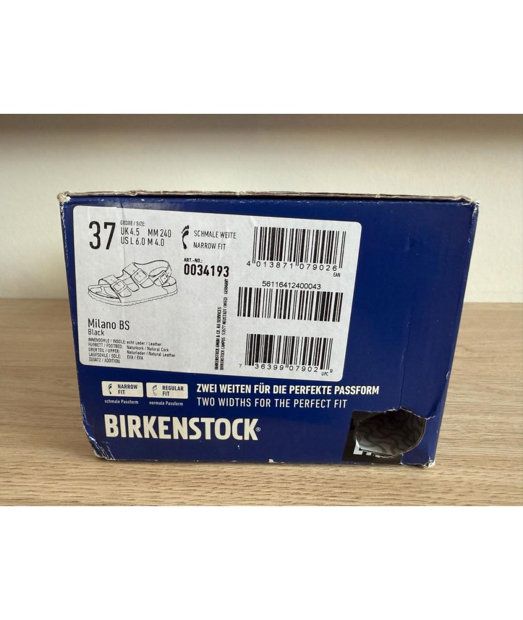 BIRKENSTOCK Черные кожаные сандалии, фото 8