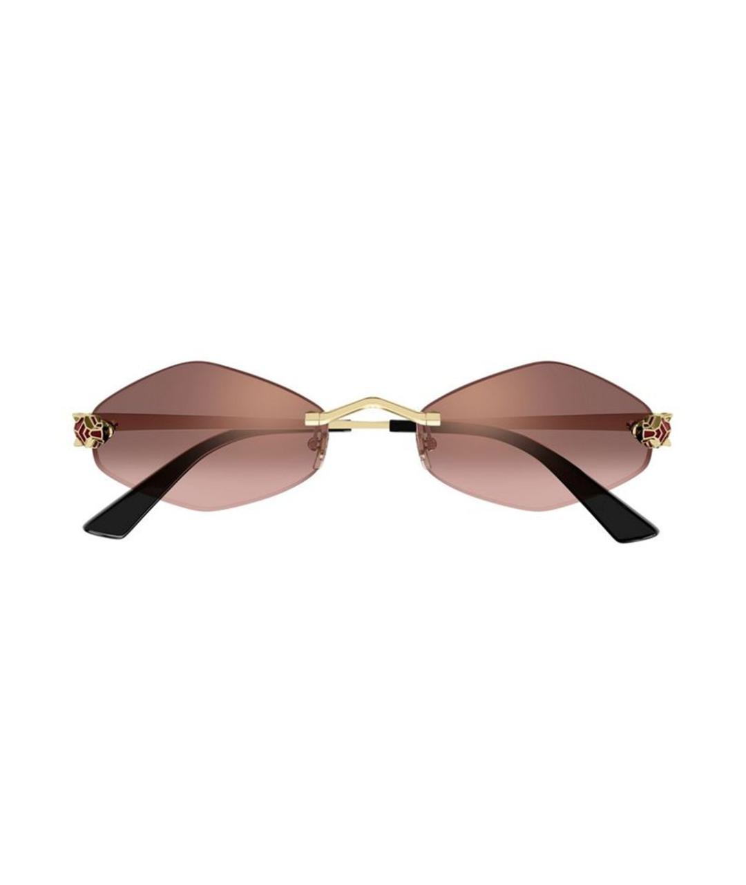 CARTIER Золотые металлические солнцезащитные очки, фото 2