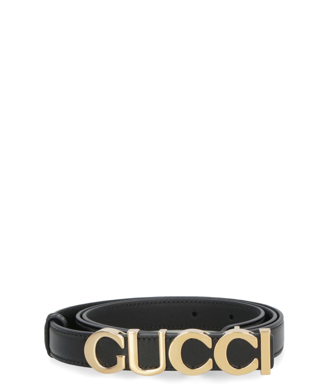 GUCCI Черный кожаный ремень, фото 1