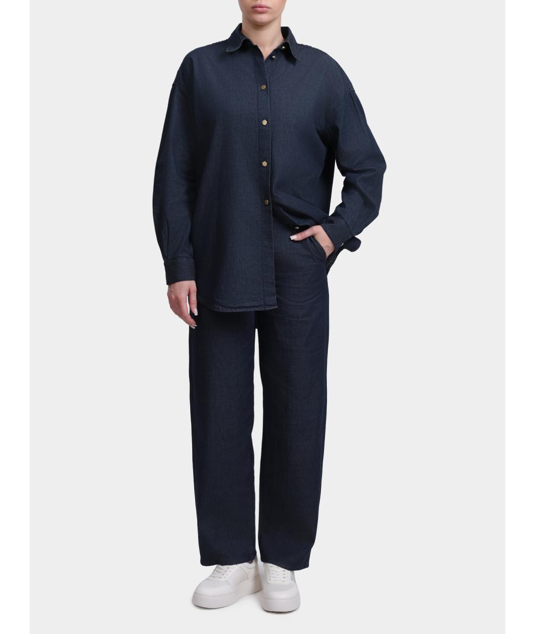 ARMANI EXCHANGE Темно-синие прямые брюки, фото 3