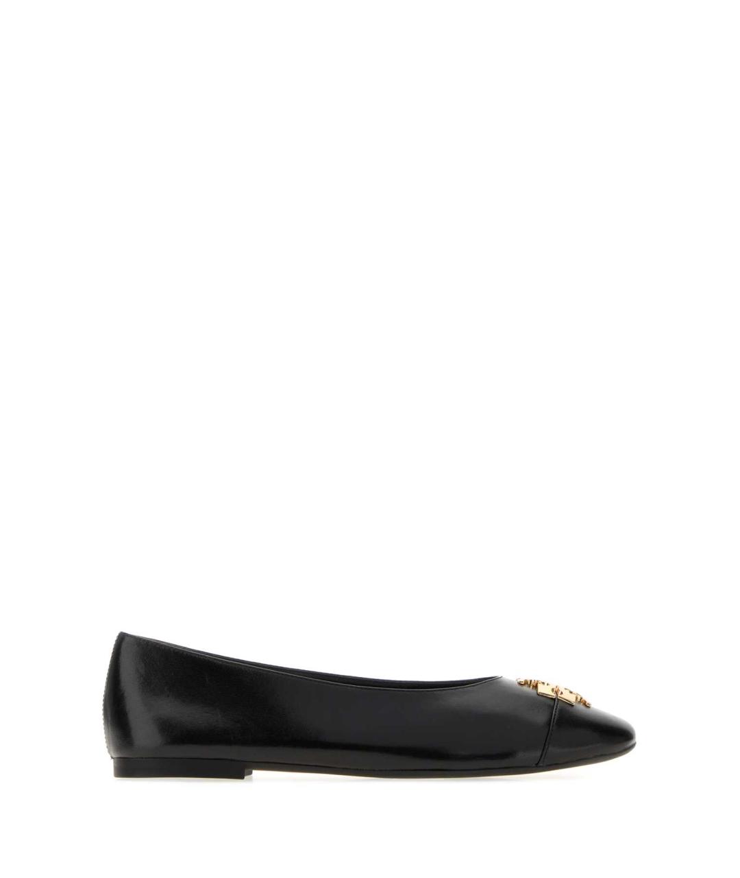 TORY BURCH Черные кожаные балетки, фото 1