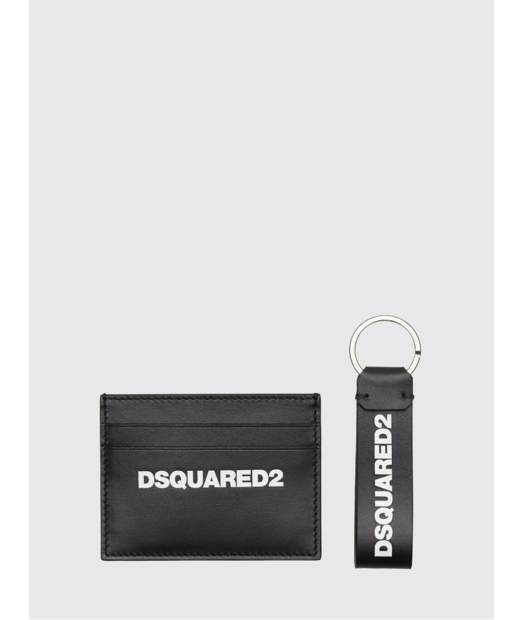 DSQUARED2 Черный кожаный кардхолдер, фото 1