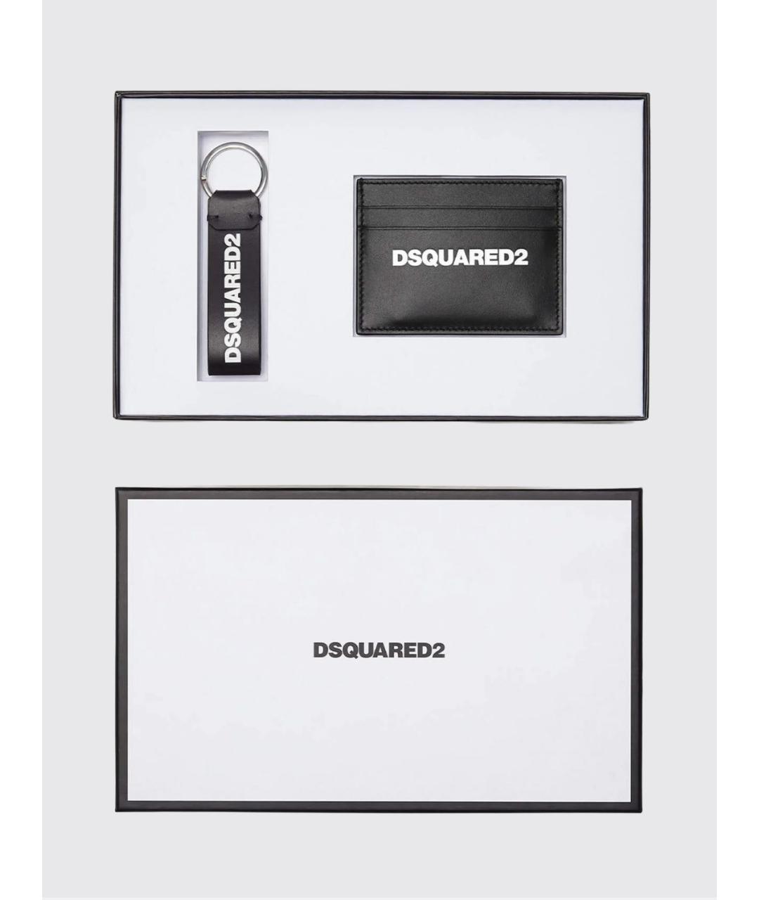 DSQUARED2 Черный кожаный кардхолдер, фото 3