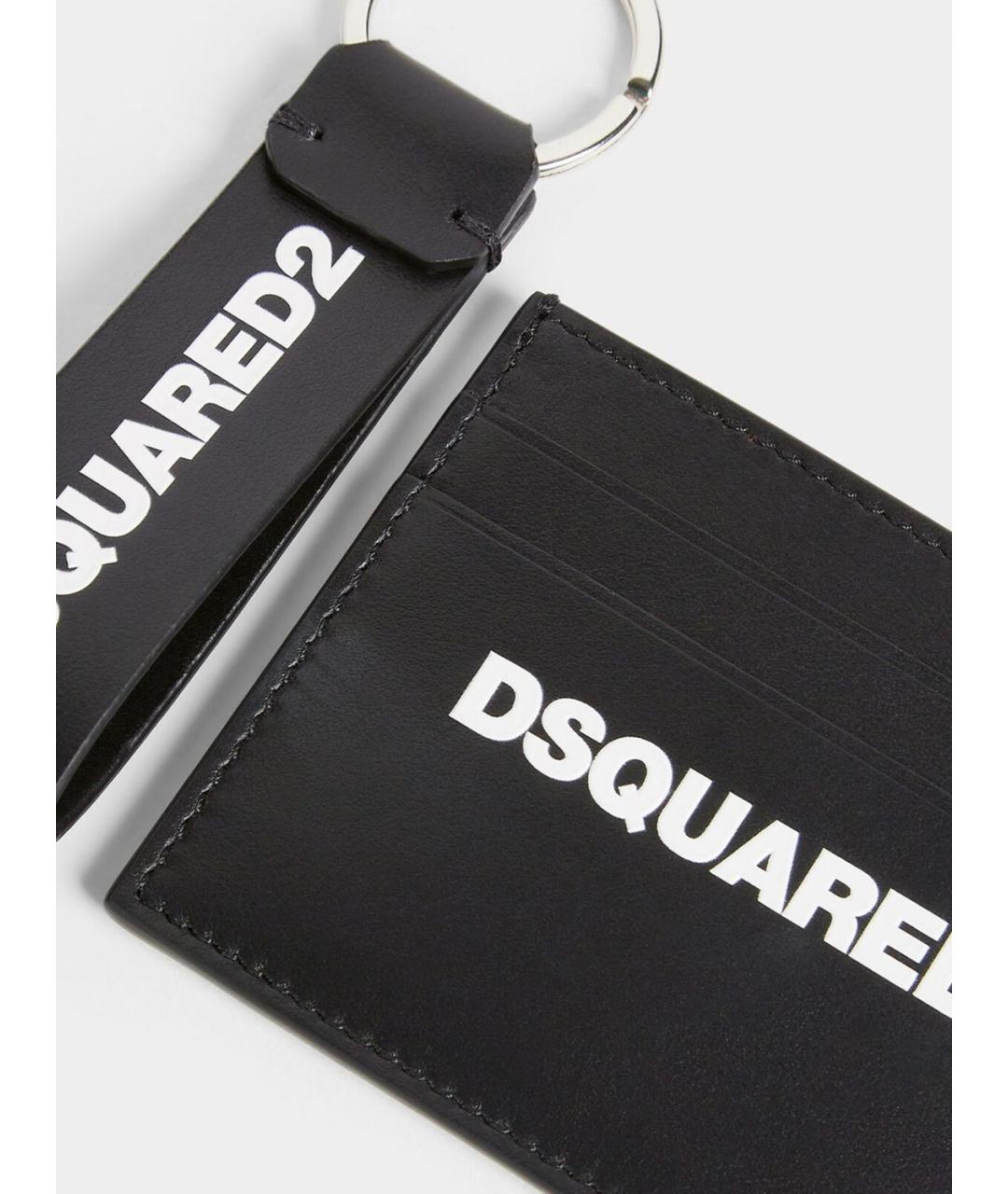 DSQUARED2 Черный кожаный кардхолдер, фото 2