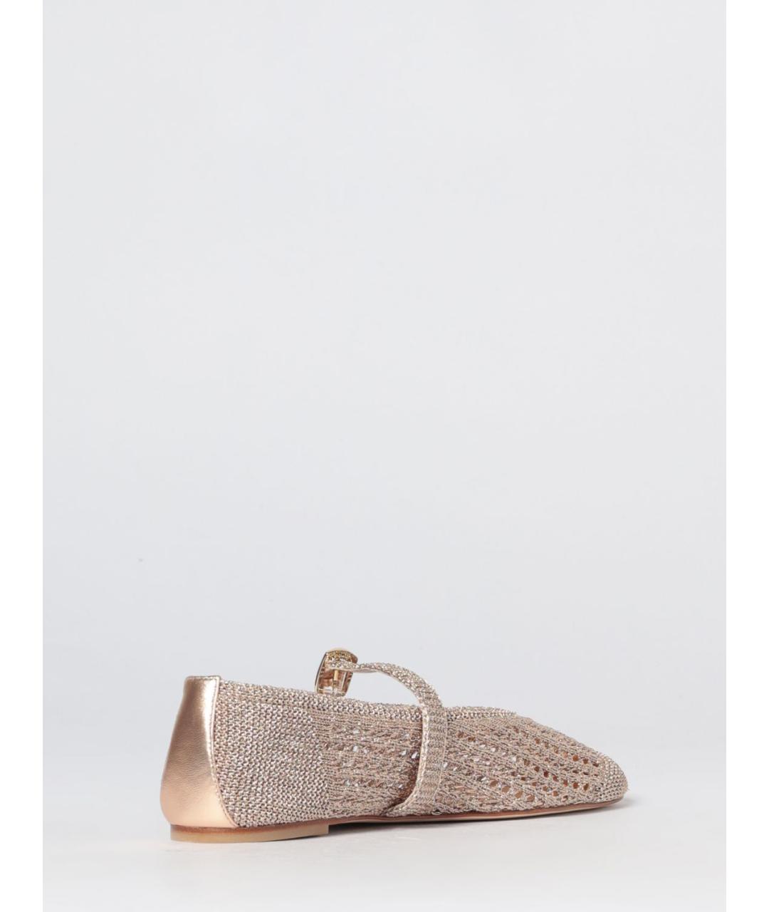 STUART WEITZMAN Золотые текстильные балетки, фото 3