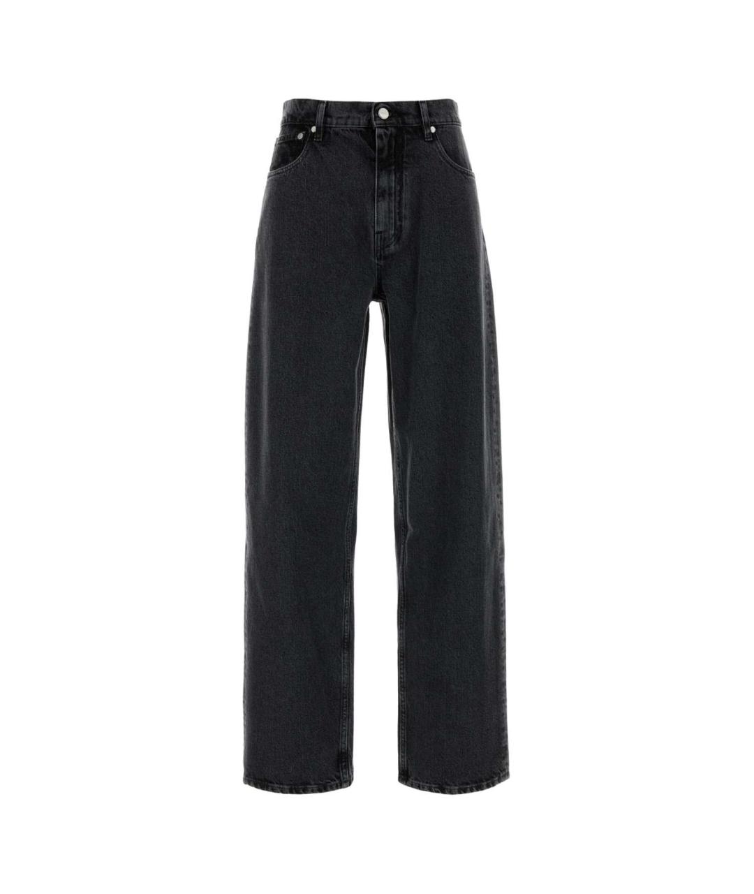JIL SANDER Черные хлопковые прямые джинсы, фото 1