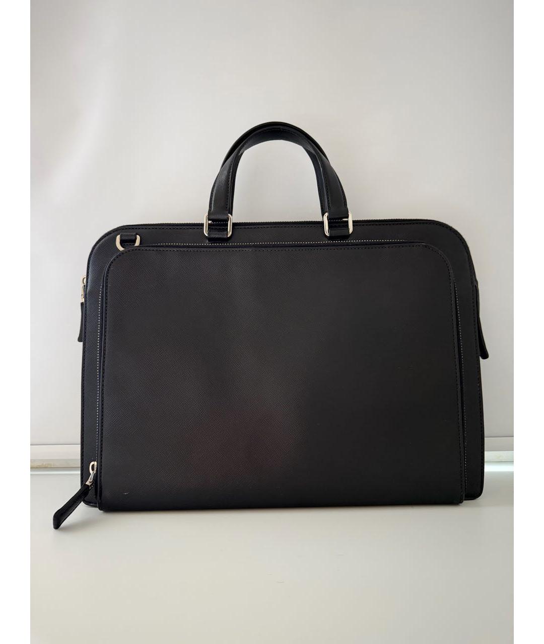 PRADA Черный кожаный портфель, фото 3