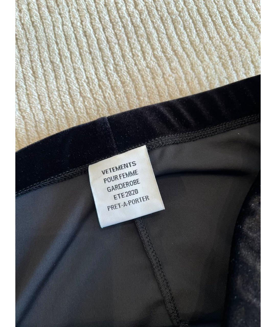 VETEMENTS Черные полиэстеровые прямые брюки, фото 4