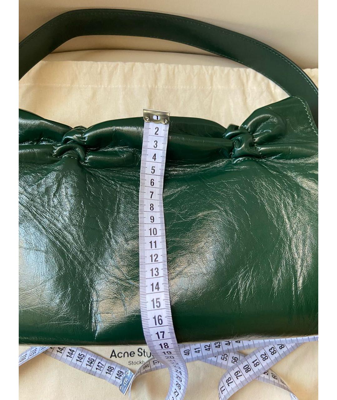 ACNE STUDIOS Зеленая кожаная сумка тоут, фото 3