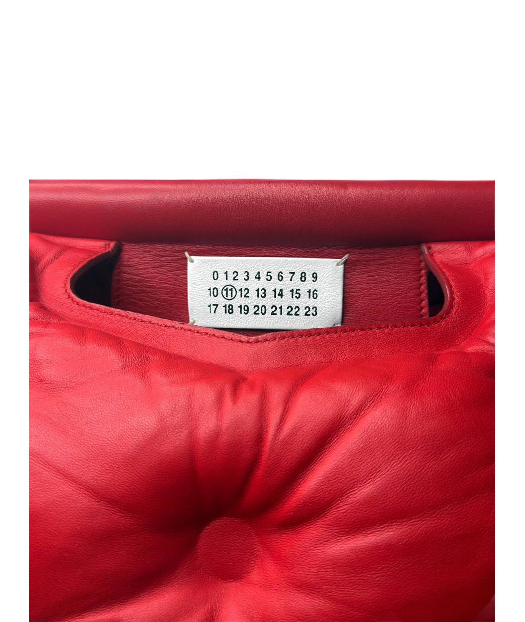 MAISON MARGIELA Красная кожаная сумка через плечо, фото 2