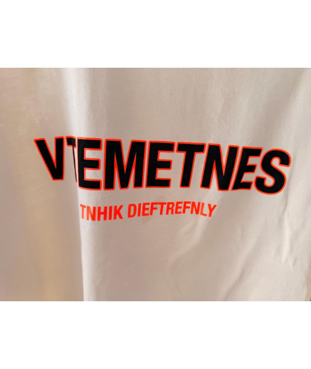 VETEMENTS Бежевая хлопковая футболка, фото 5