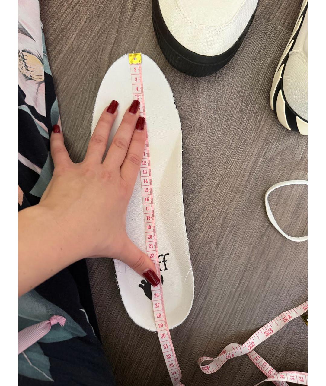 OFF-WHITE Белые текстильные низкие кроссовки / кеды, фото 5