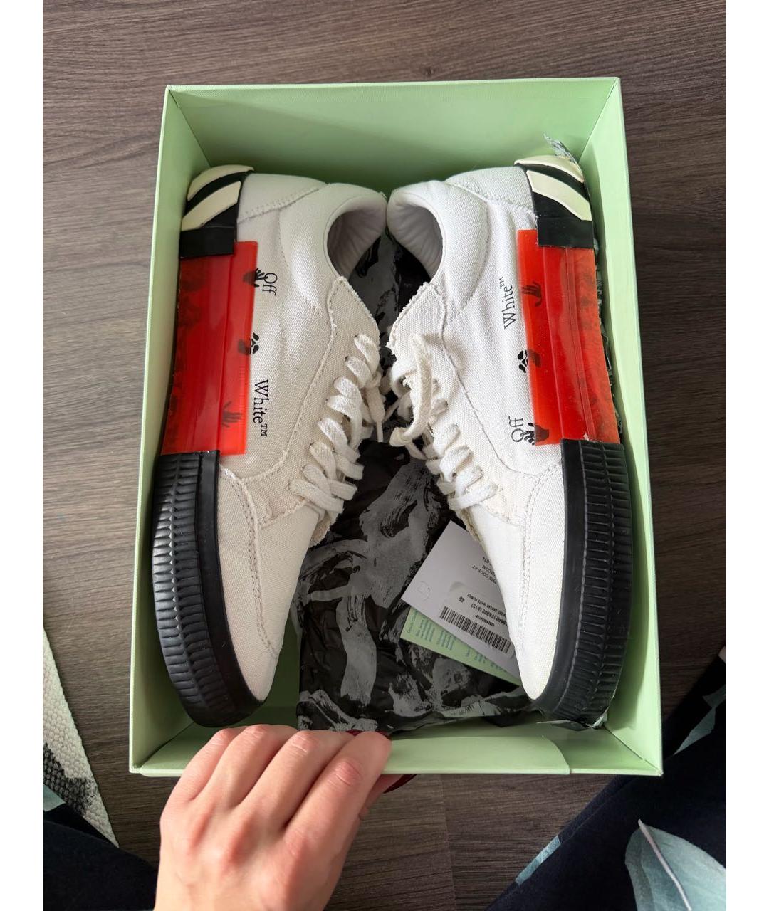 OFF-WHITE Белые текстильные низкие кроссовки / кеды, фото 3
