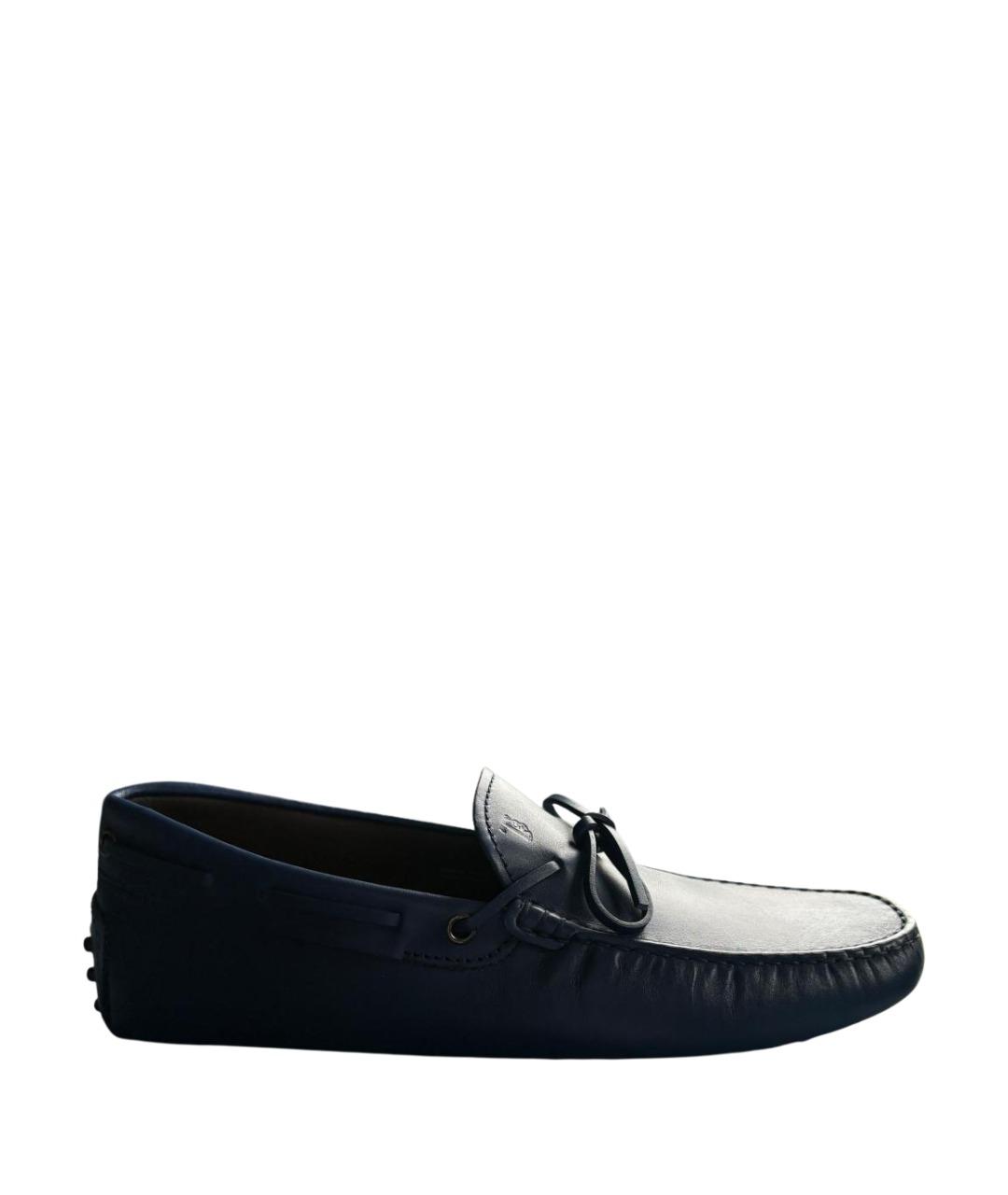 TOD'S Синие кожаные мокасины, фото 1