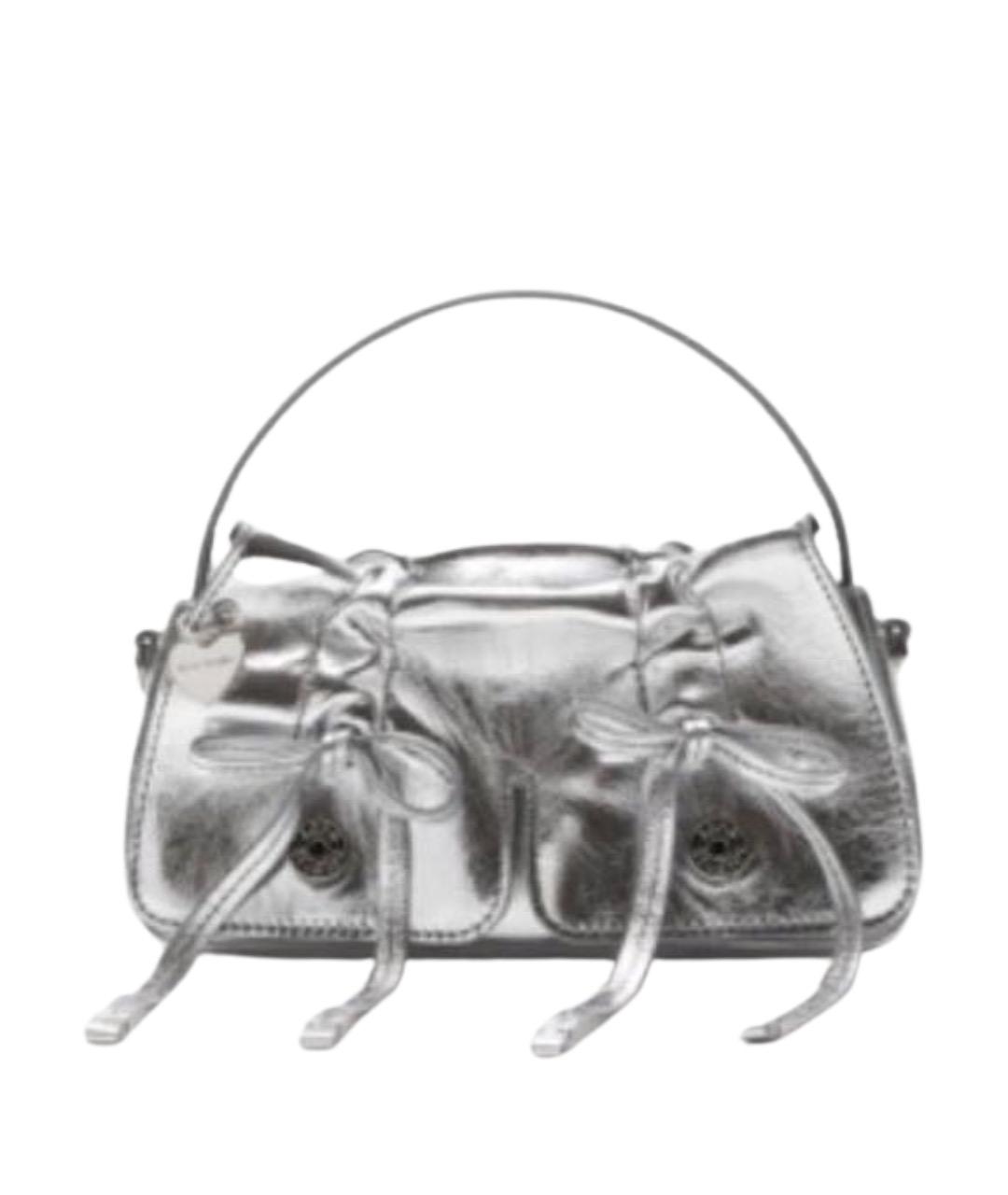 ACNE STUDIOS Серебряная кожаная сумка через плечо, фото 1
