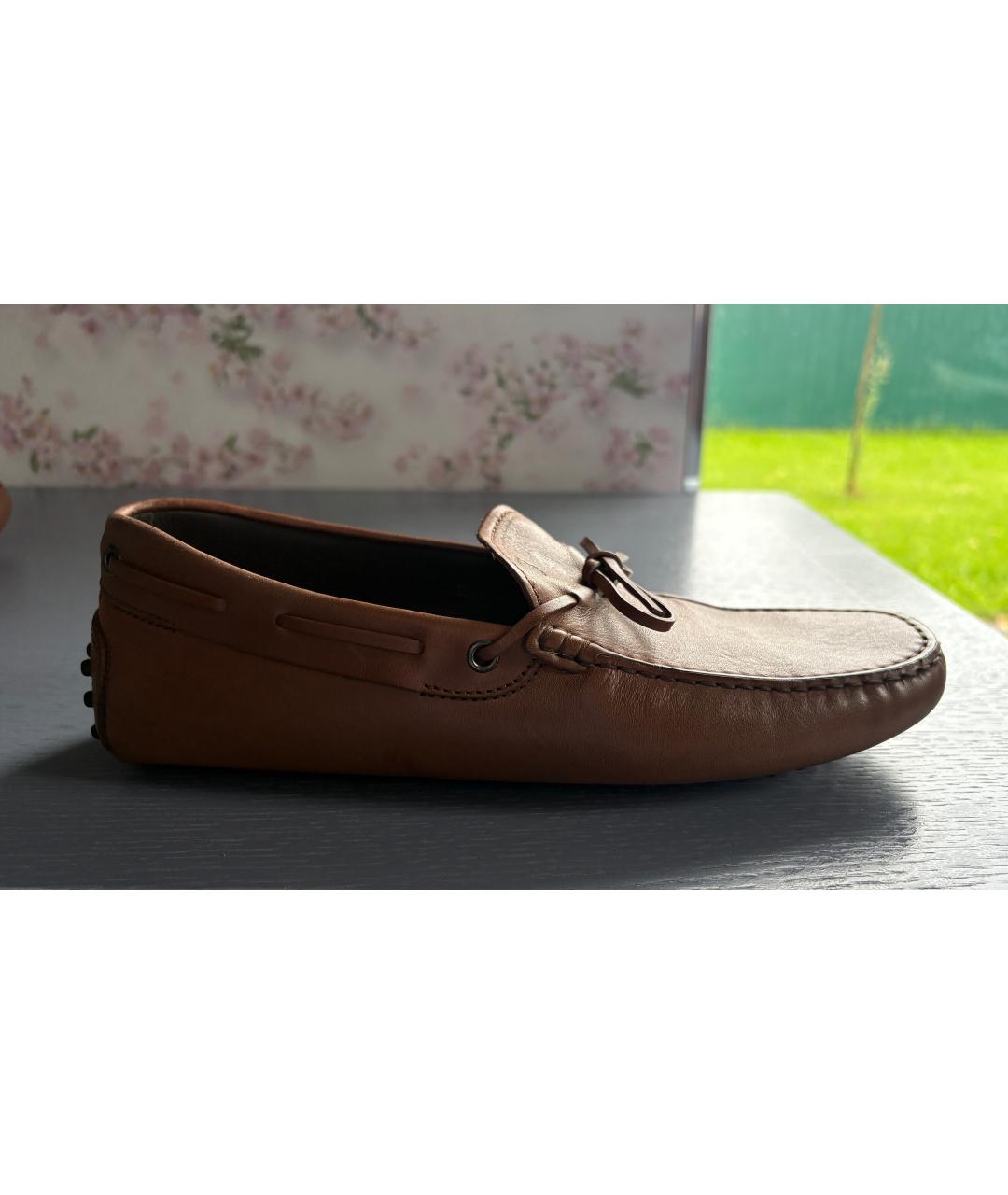 TOD'S Коричневые кожаные мокасины, фото 8