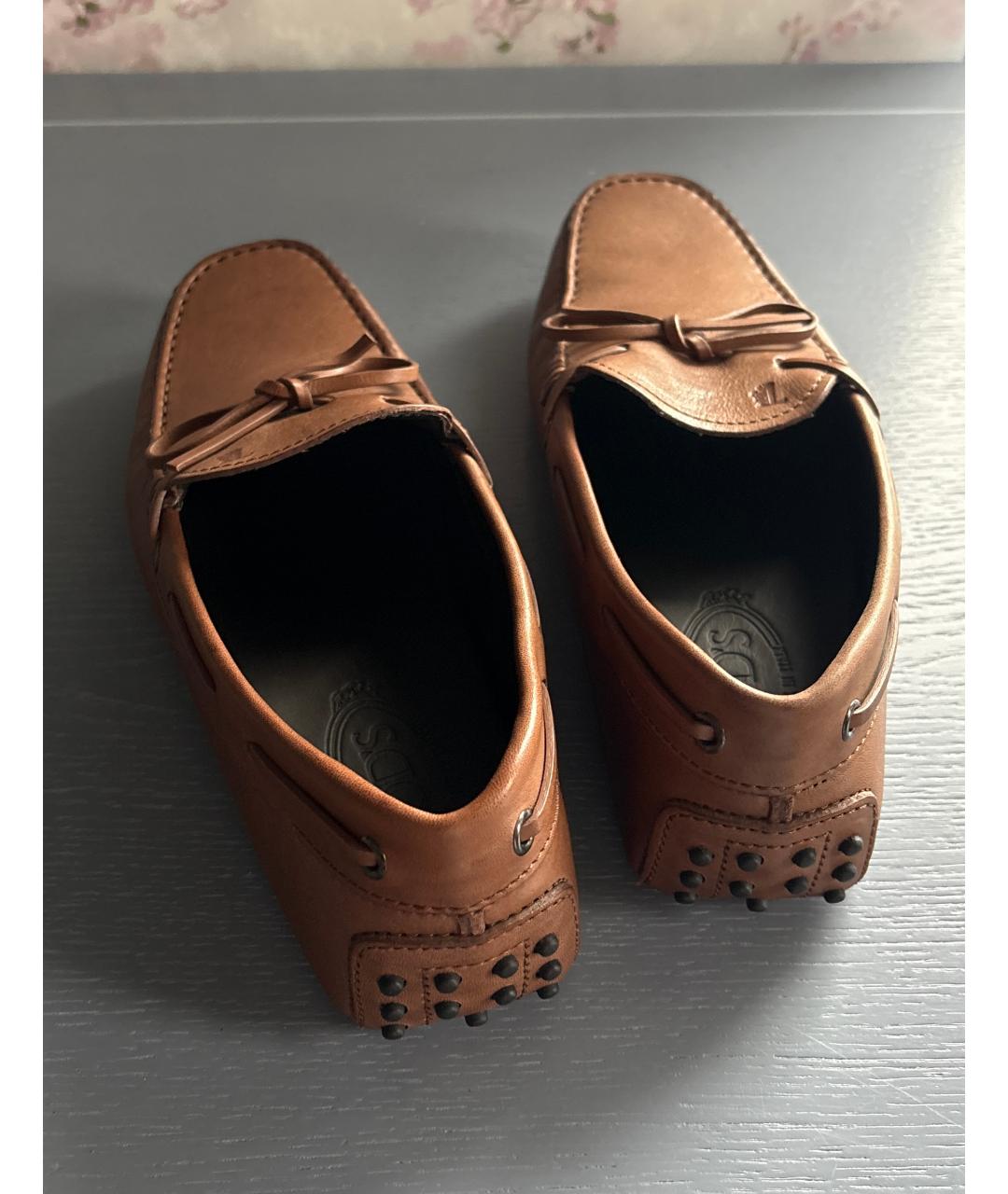 TOD'S Коричневые кожаные мокасины, фото 4
