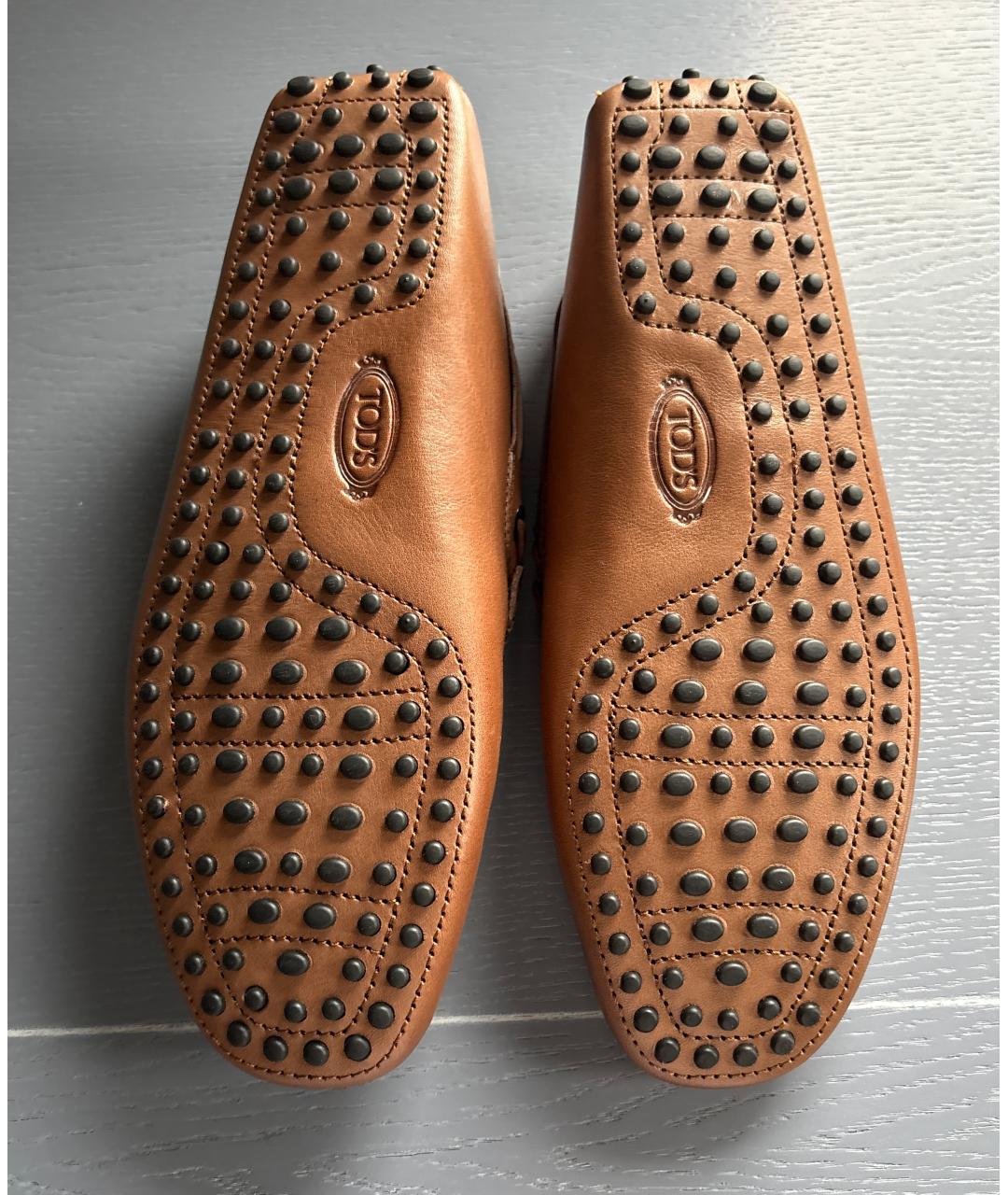 TOD'S Коричневые кожаные мокасины, фото 5