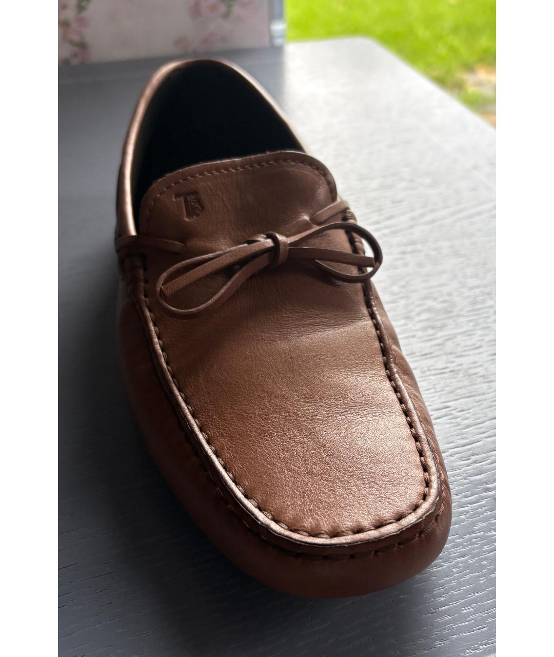 TOD'S Коричневые кожаные мокасины, фото 6