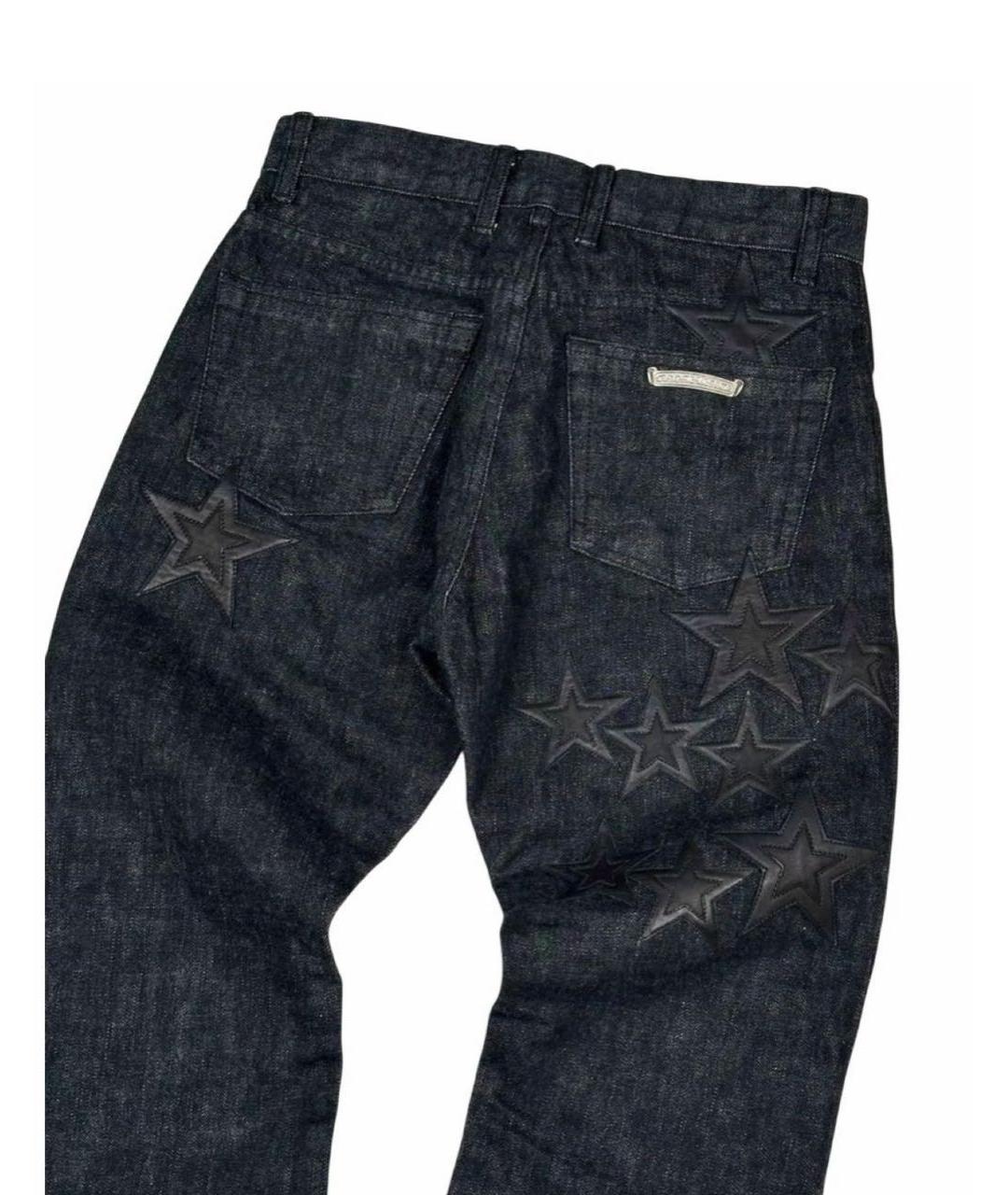 CHROME HEARTS Темно-синие хлопковые прямые джинсы, фото 2