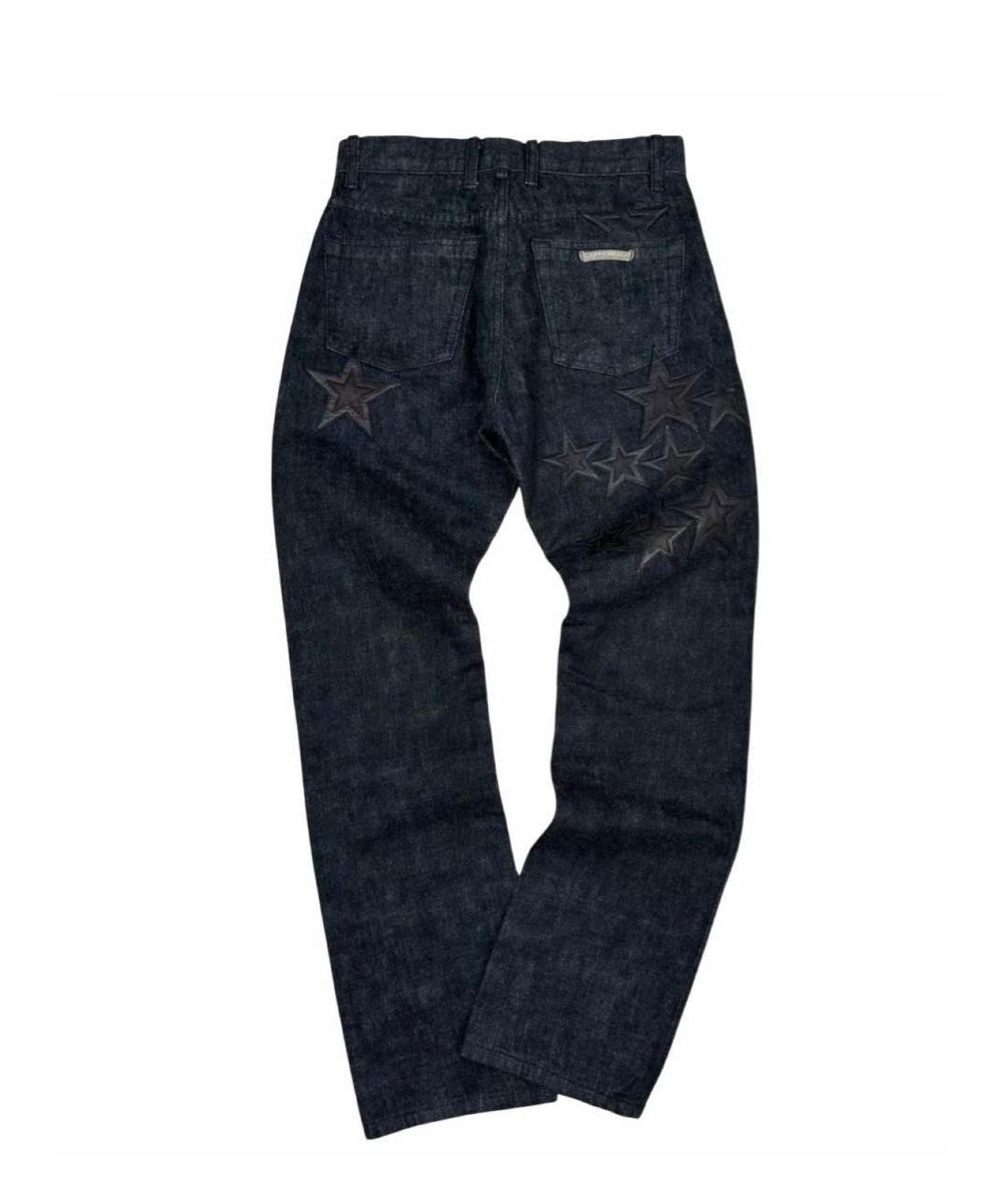 CHROME HEARTS Темно-синие хлопковые прямые джинсы, фото 3