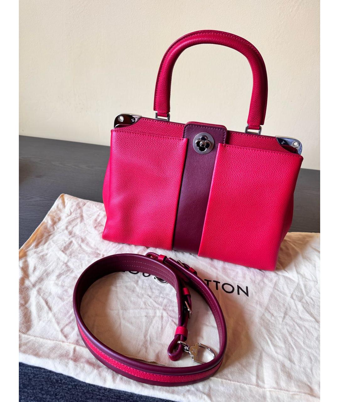 LOUIS VUITTON Бордовая кожаная сумка с короткими ручками, фото 6