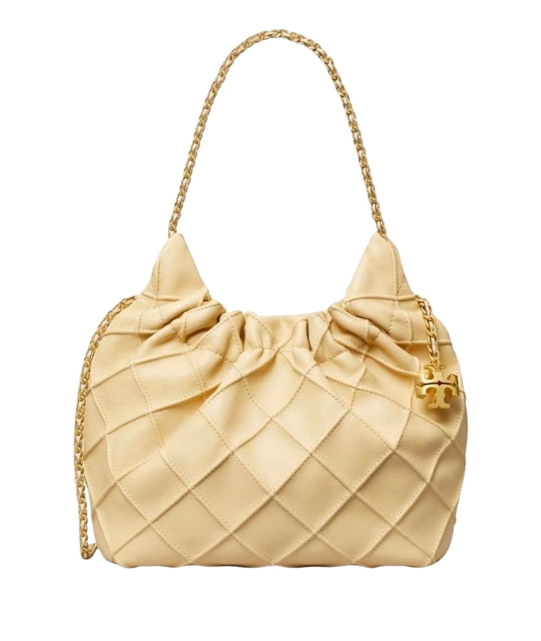 TORY BURCH Бежевая кожаная сумка через плечо, фото 1