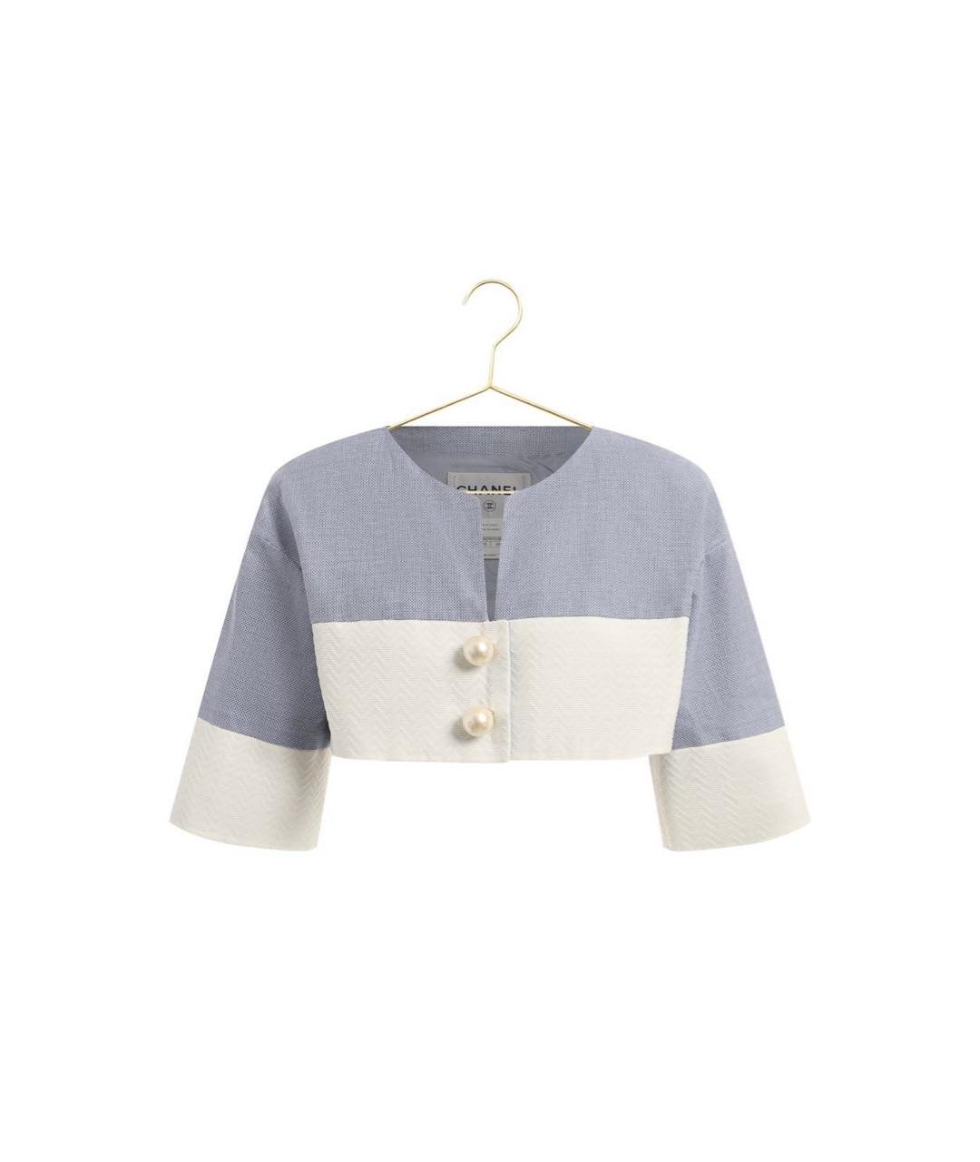 CHANEL Голубое хлопковое коктейльное платье, фото 5