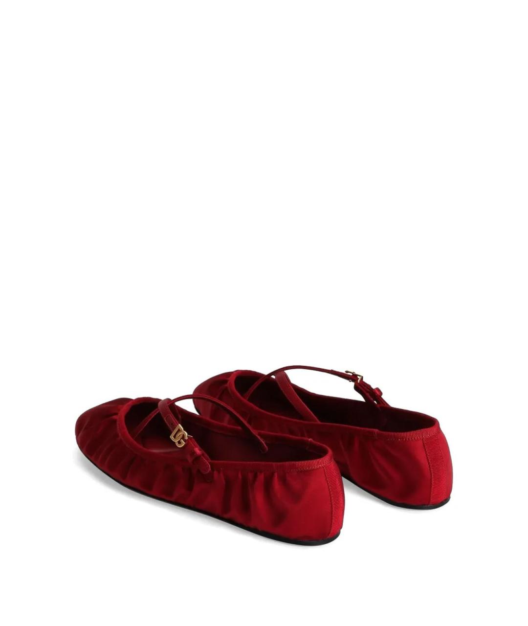 DOLCE&GABBANA Красные текстильные балетки, фото 4