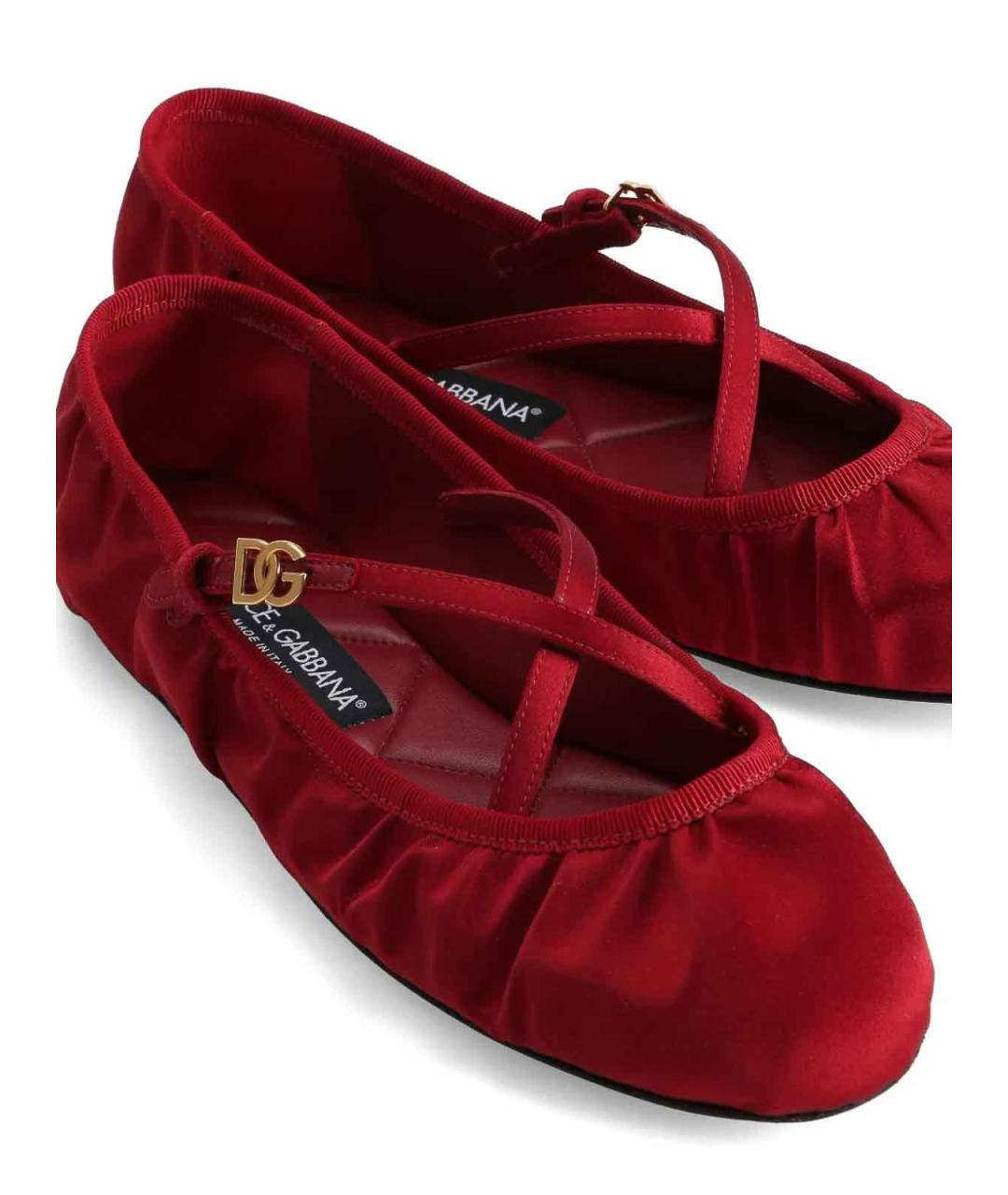 DOLCE&GABBANA Красные текстильные балетки, фото 2