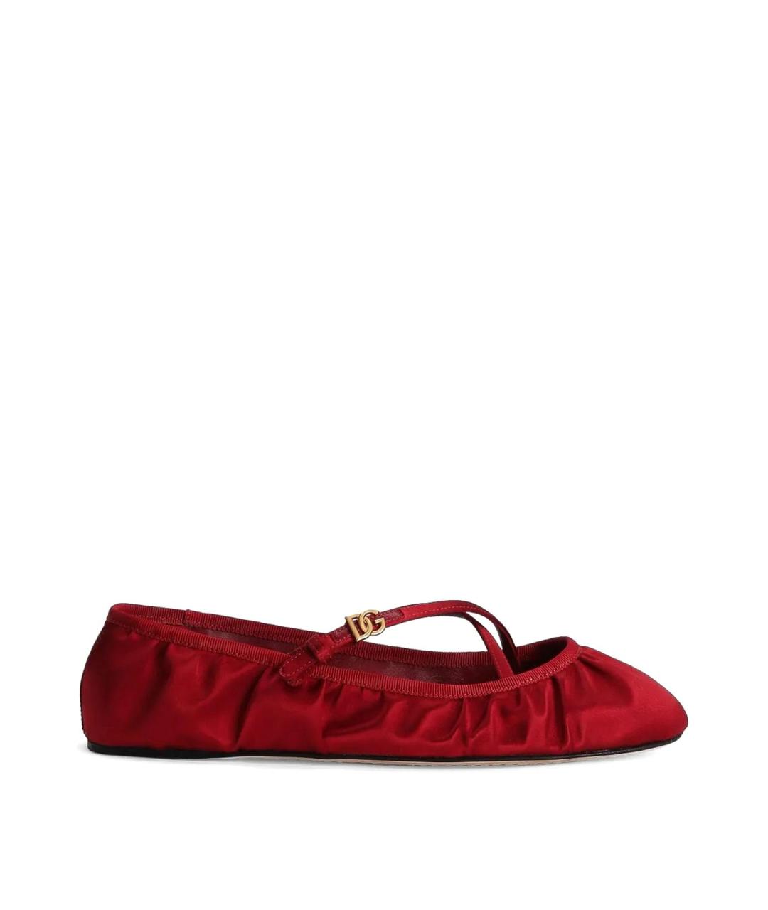 DOLCE&GABBANA Красные текстильные балетки, фото 1