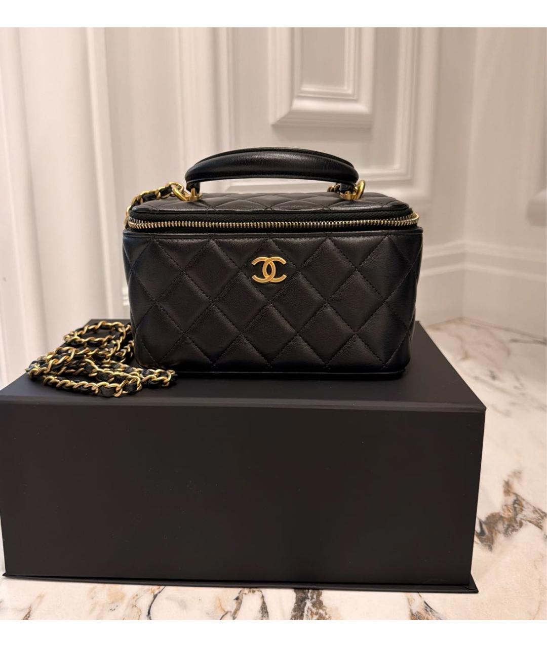 CHANEL Черная кожаная сумка через плечо, фото 2