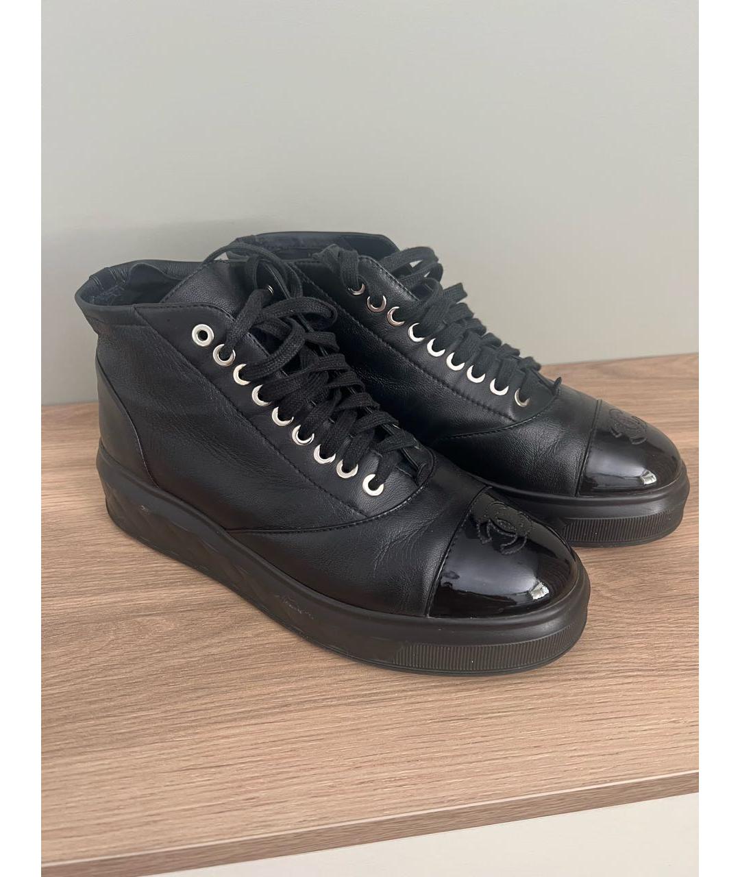 CHANEL Черные кожаные ботинки, фото 9
