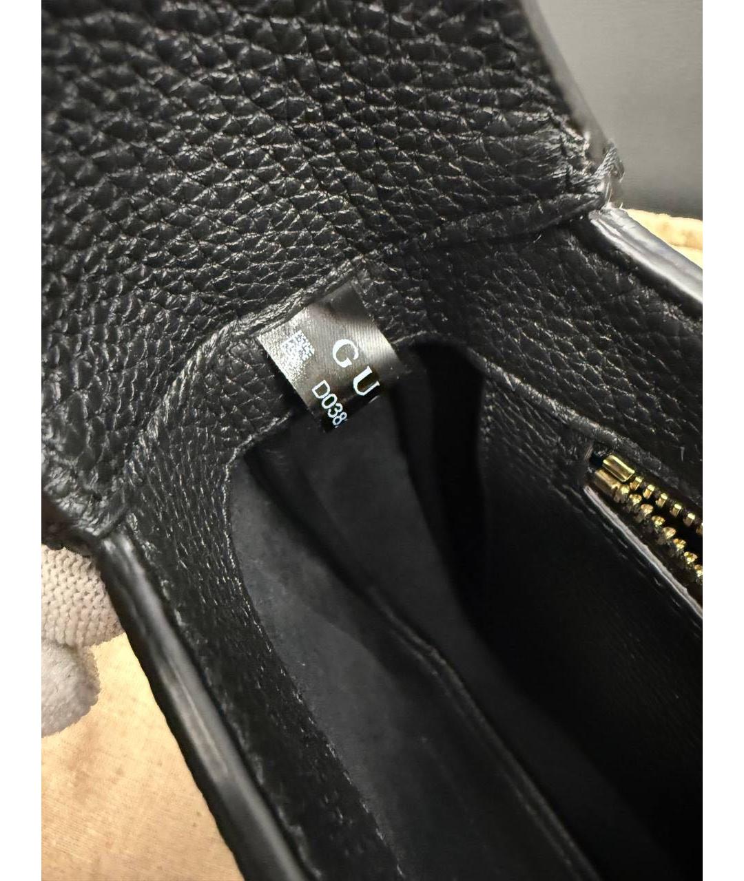 GUCCI Черная кожаная сумка с короткими ручками, фото 8