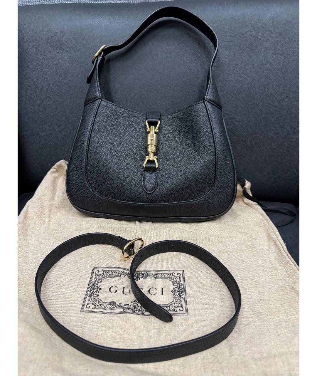 GUCCI Черная кожаная сумка с короткими ручками, фото 7