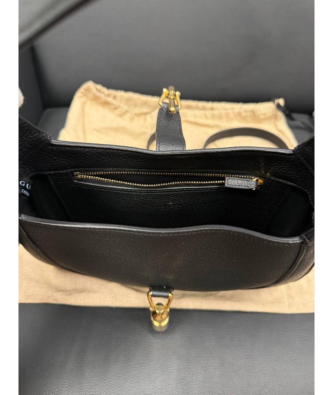 GUCCI Черная кожаная сумка с короткими ручками, фото 4