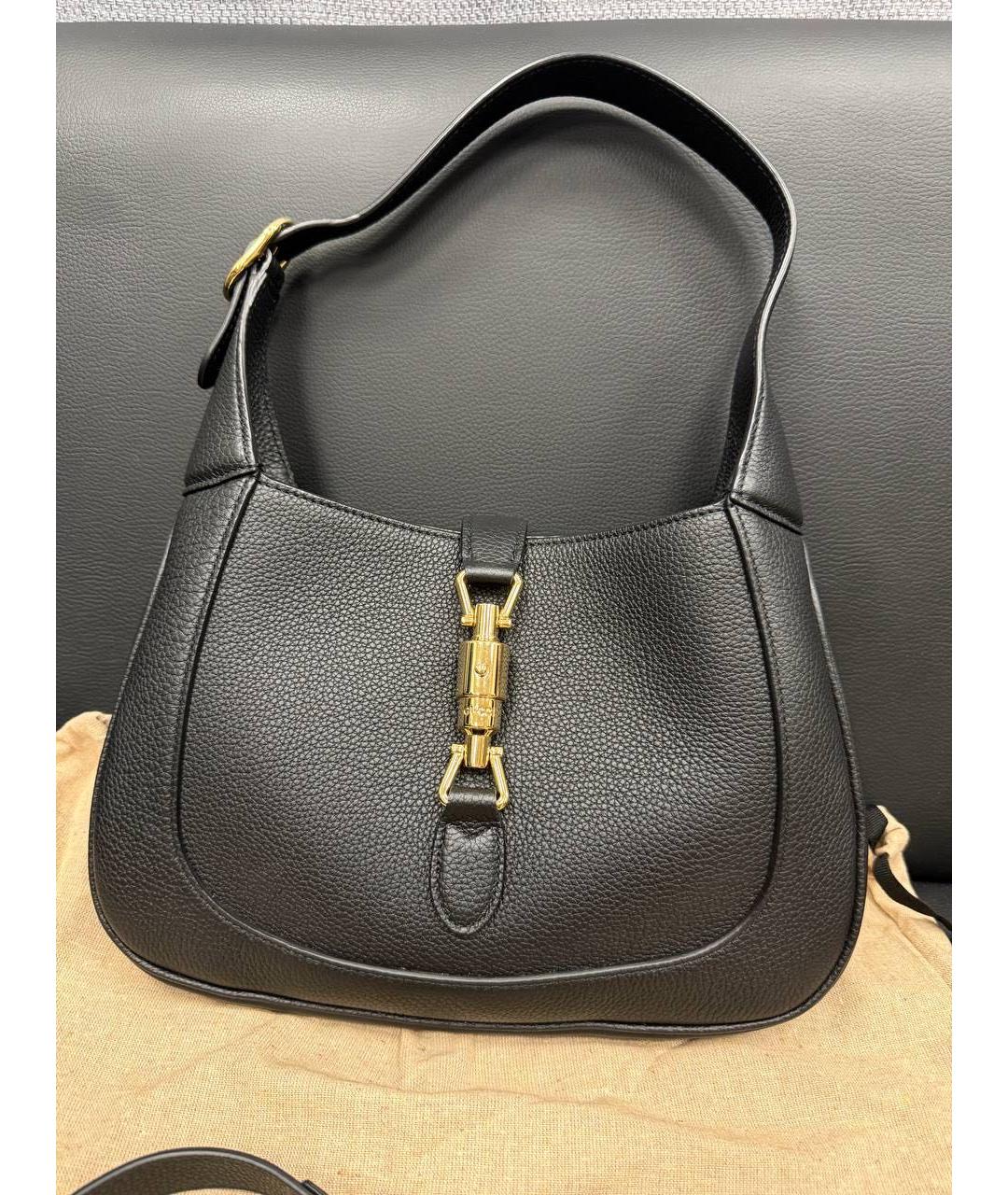 GUCCI Черная кожаная сумка с короткими ручками, фото 2