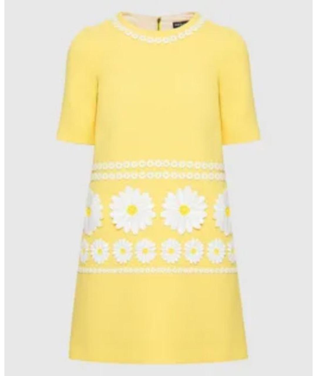 DOLCE&GABBANA Желтое шерстяное повседневное платье, фото 7