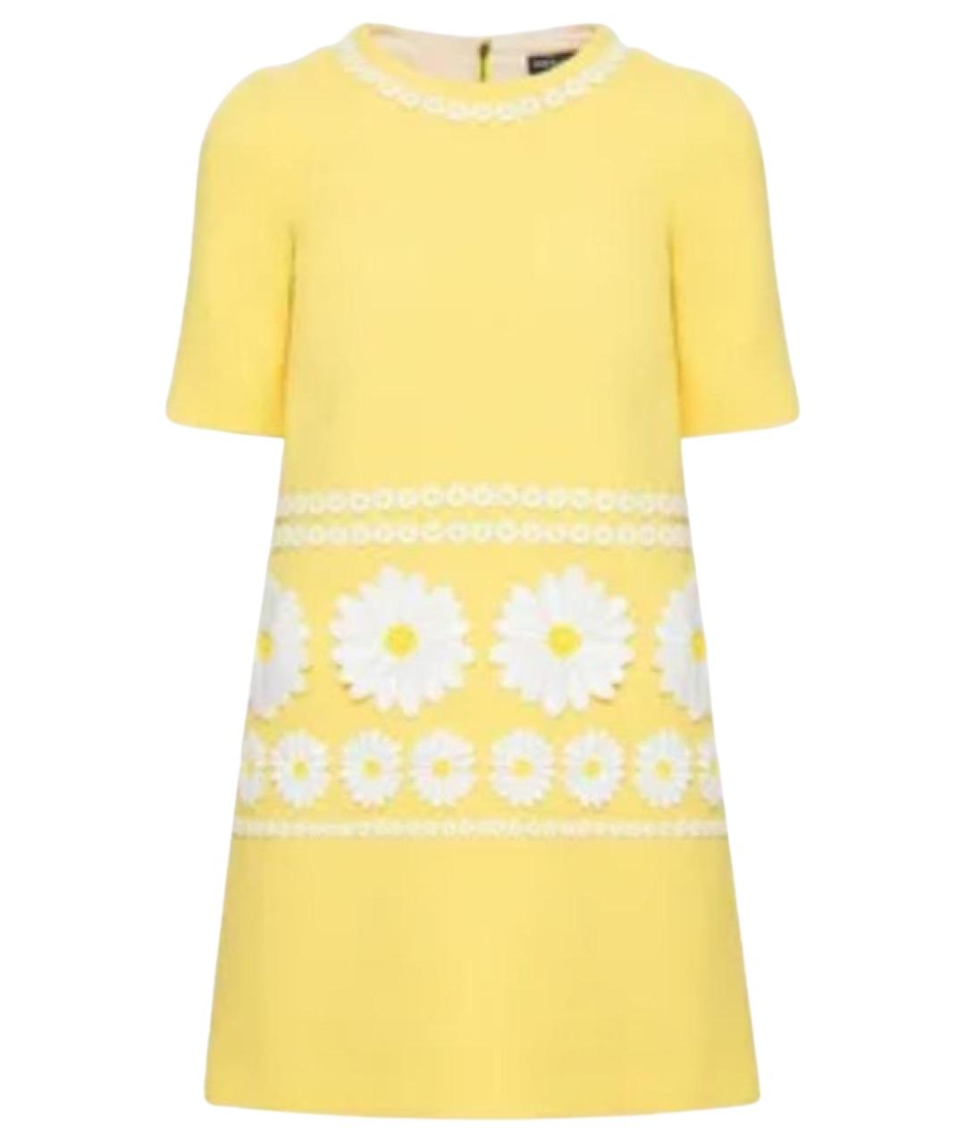 DOLCE&GABBANA Желтое шерстяное повседневное платье, фото 1