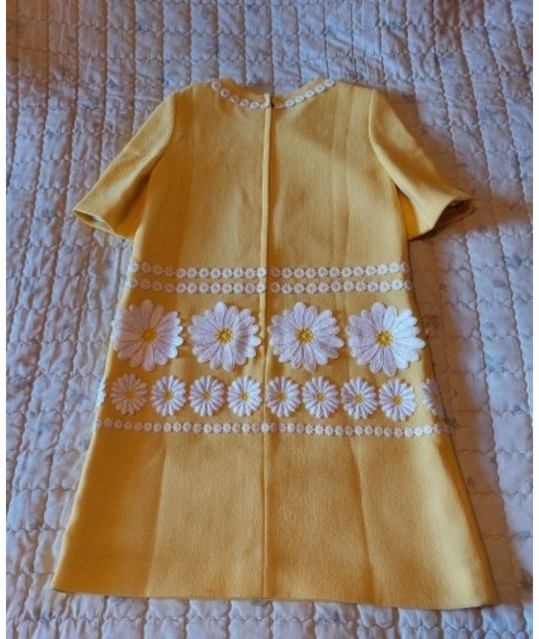 DOLCE&GABBANA Желтое шерстяное повседневное платье, фото 3