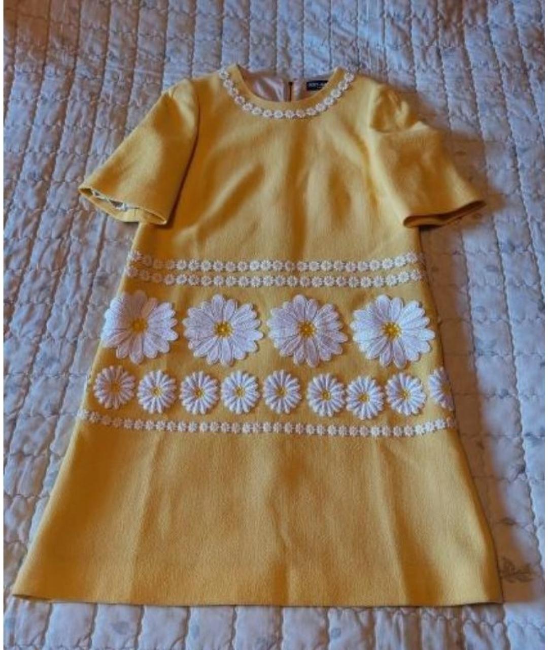 DOLCE&GABBANA Желтое шерстяное повседневное платье, фото 2