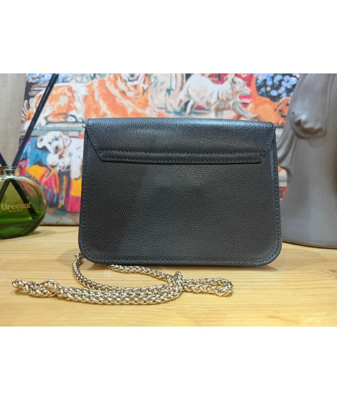 FURLA Черная кожаная сумка через плечо, фото 3
