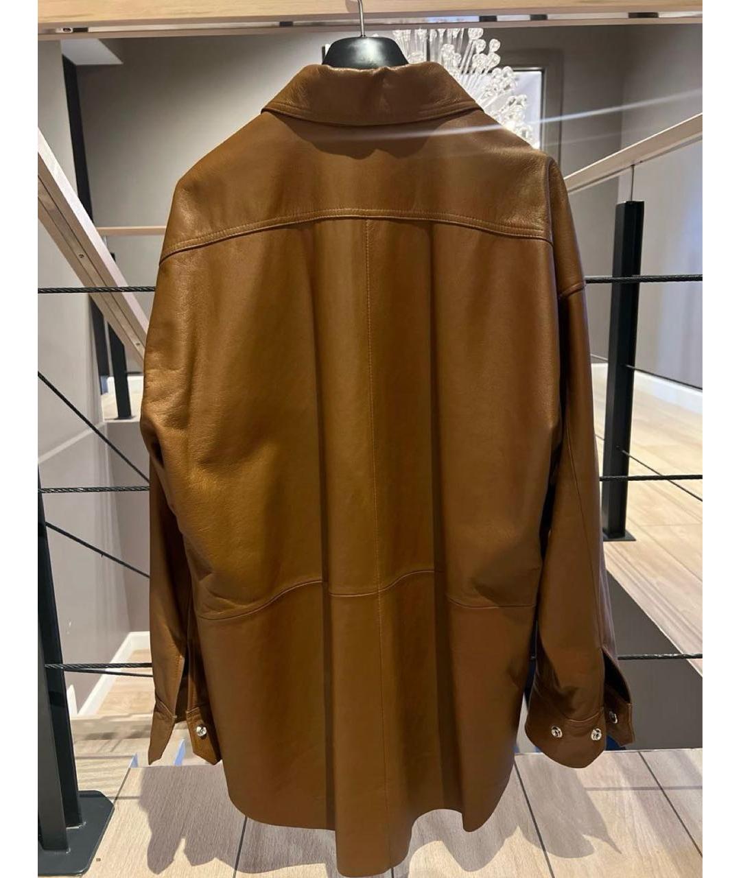 ACNE STUDIOS Коричневая кожаная рубашка, фото 2
