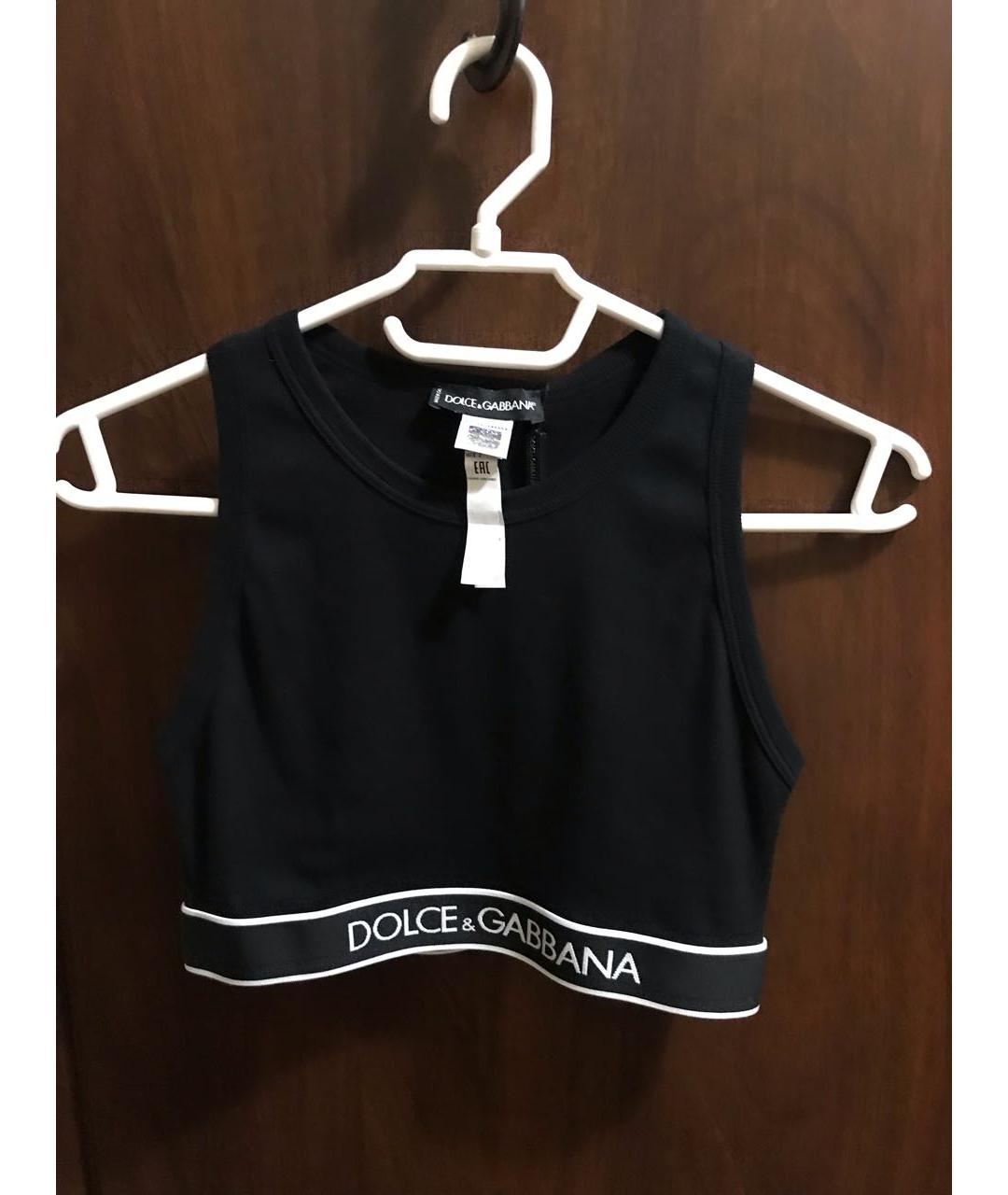 DOLCE&GABBANA Черная хлопковая майка, фото 8