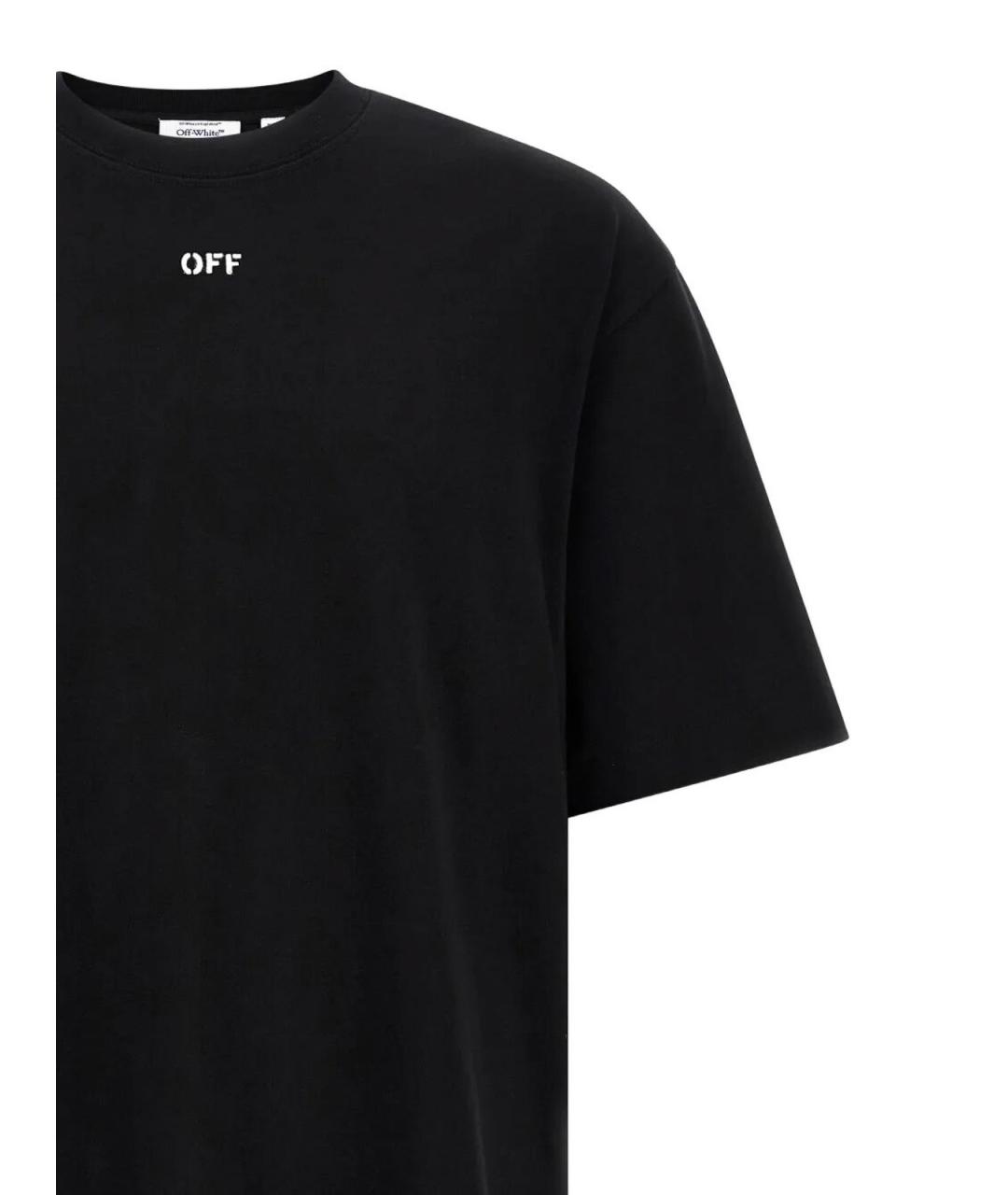 OFF-WHITE Черная хлопковая футболка, фото 3