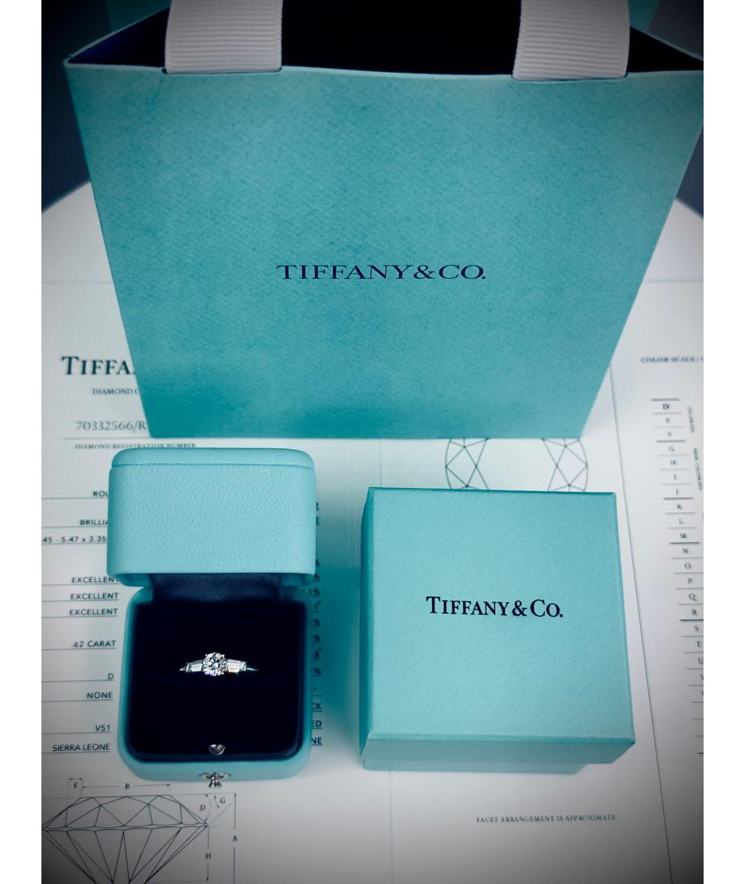 TIFFANY&CO Серебряное платиновое кольцо, фото 4