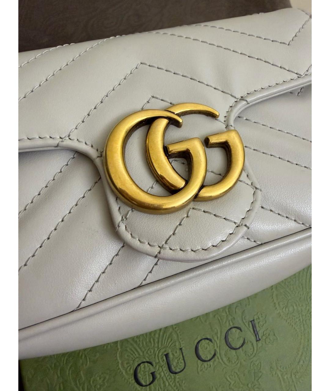 GUCCI Серая кожаная сумка через плечо, фото 3