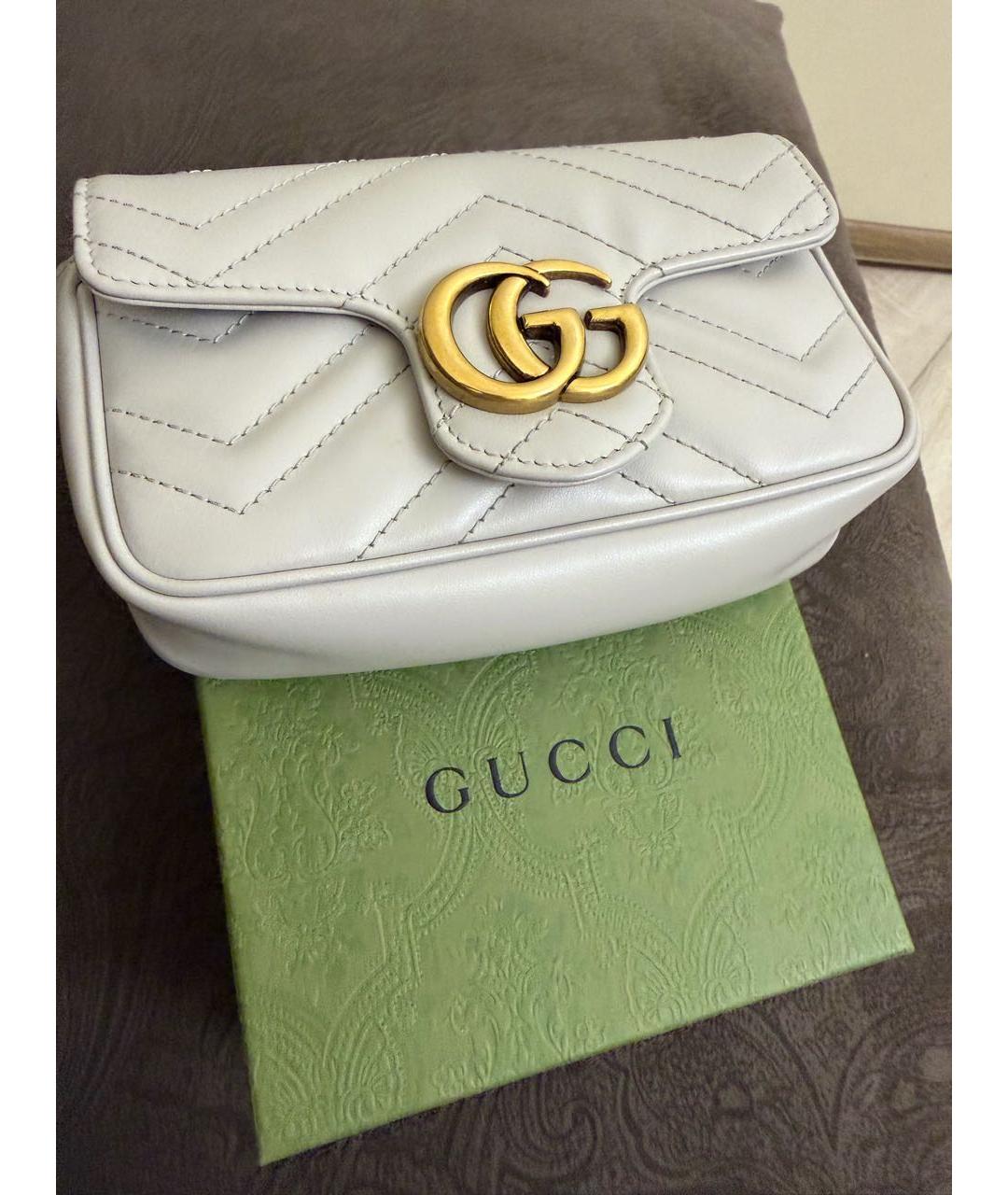 GUCCI Серая кожаная сумка через плечо, фото 2