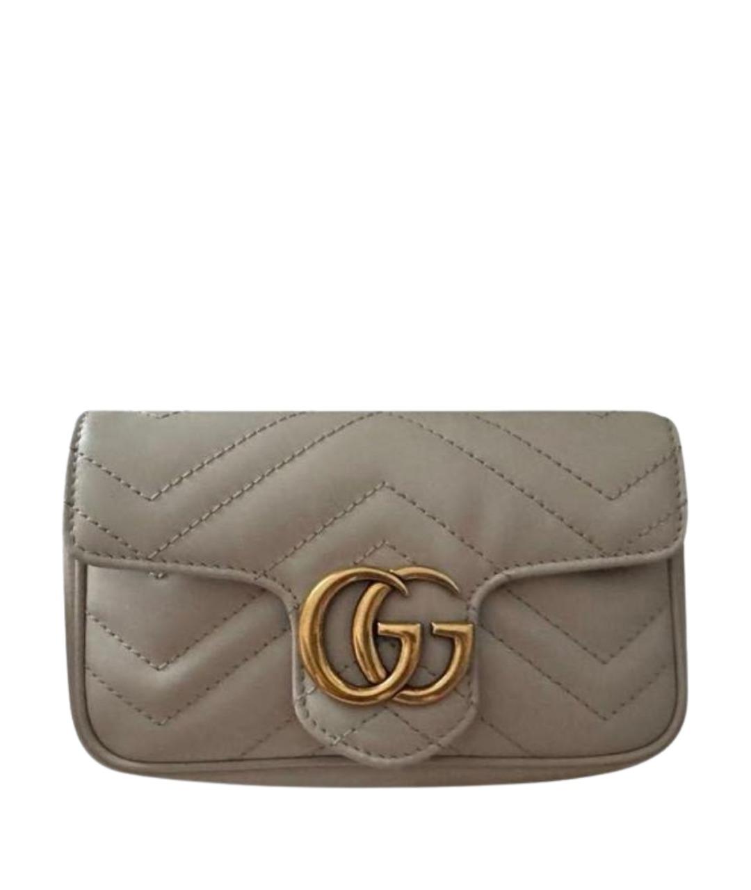 GUCCI Серая кожаная сумка через плечо, фото 1